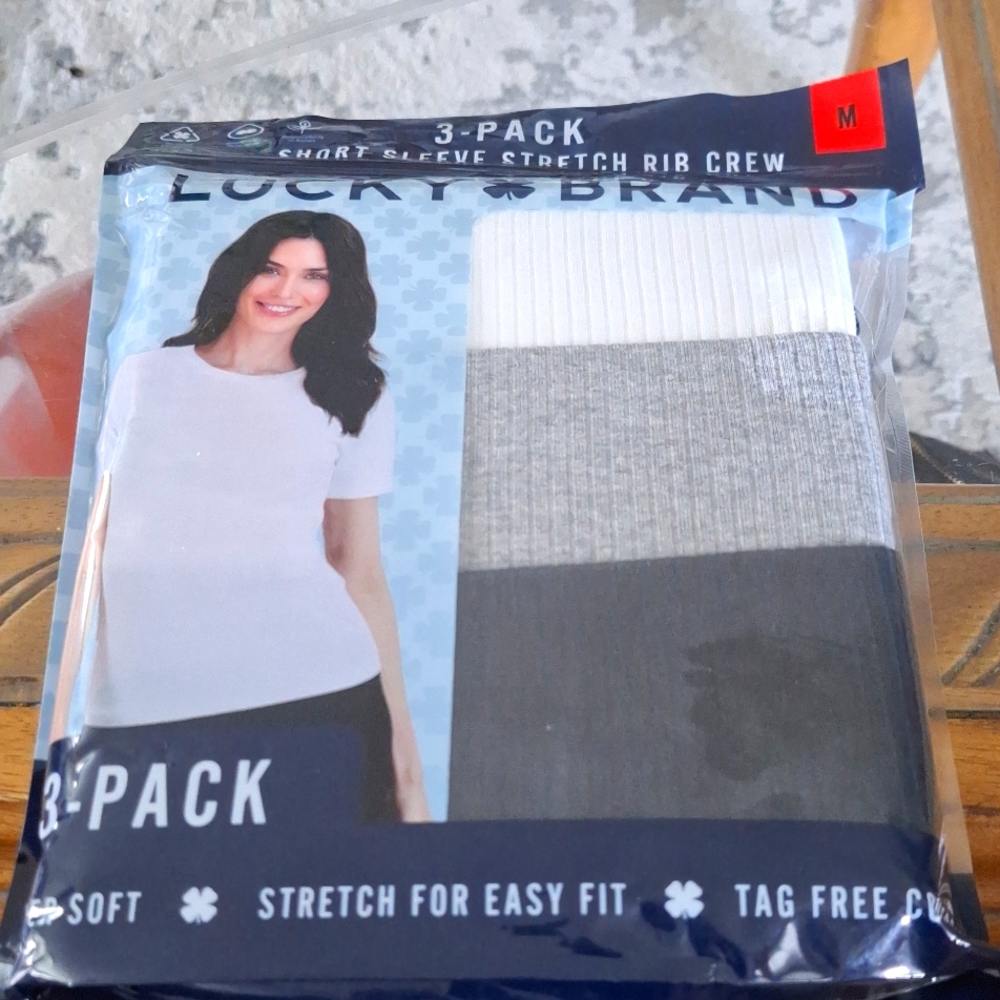 Lady's 3 pack short sleeve rib crew (15)